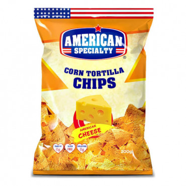 American Specialty Corn Tortilla Chips American Cheese 200gm