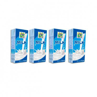 Awal Full Cream Long Life Milk 4 x 1Ltr