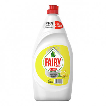 Fairy Plus Dishwashing Liquid Lemon 600ml