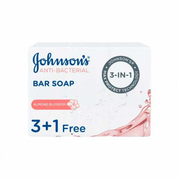 Johnson-s Anti-Bacterial Bar Soap Blossom 125gm 3 + 1 Free