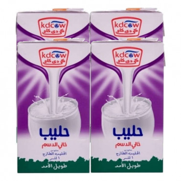 KD Cow Skimmed Milk Long Life 4 x 1Ltr