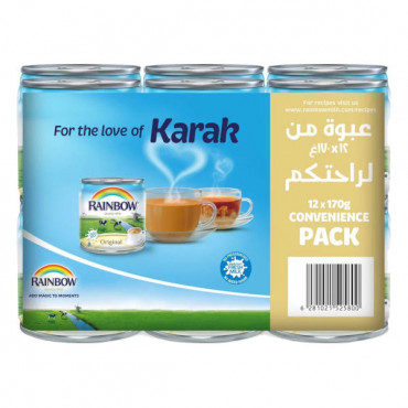 Rainbow Evaporated Milk 12 x 170gm